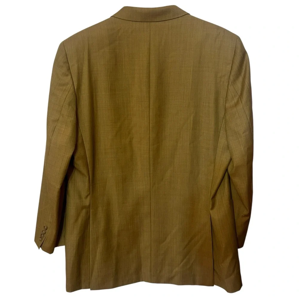 Jack Victor Tan Blazer Sport Coat Jacket Men's 44L Wool-Linen Classic Tailored